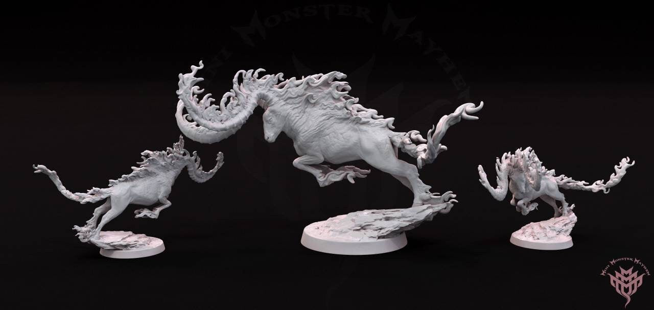 Infernal burning ram - mini monster mayhem - dnd - tabletop - miniature