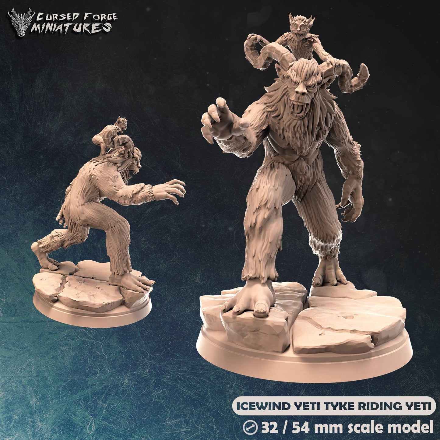 Icewind Dale yeti, yeti tyke - cursed forge - dnd - tabletop - miniature