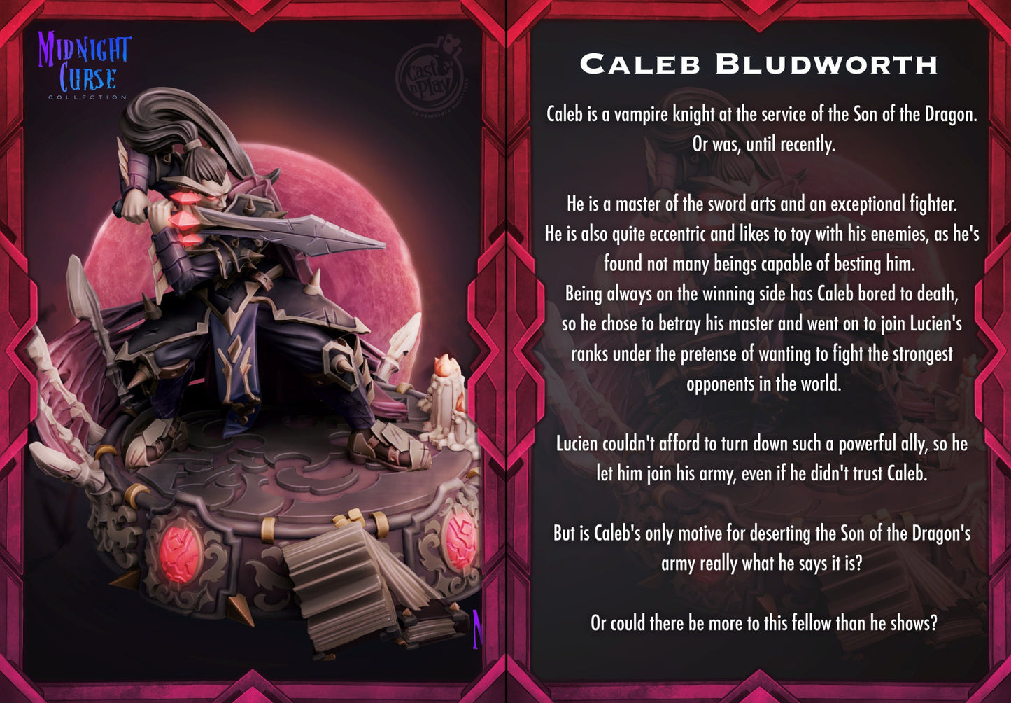 Caleb Bludworth - 32mm scaled miniature - D&D - Pathfinder - 40K - Fantasy Mini - Cast n play