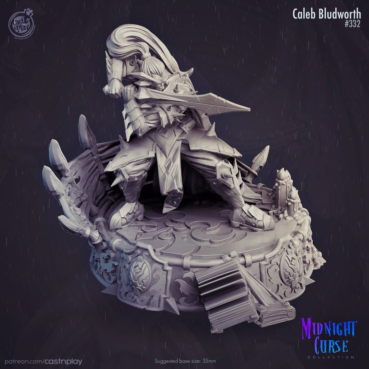 Caleb Bludworth - 32mm scaled miniature - D&D - Pathfinder - 40K - Fantasy Mini - Cast n play