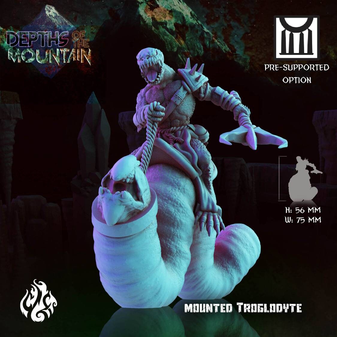 Troglodyte - 32mm - D&D - Pathfinder - tabletop - rpg - fantasy miniature - crippled God Foundry