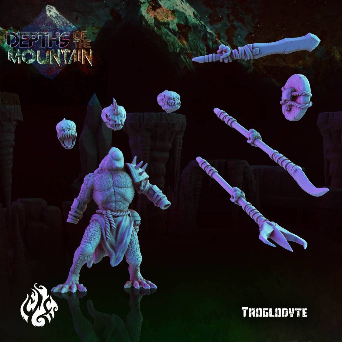 Troglodyte - 32mm - D&D - Pathfinder - tabletop - rpg - fantasy miniature - crippled God Foundry