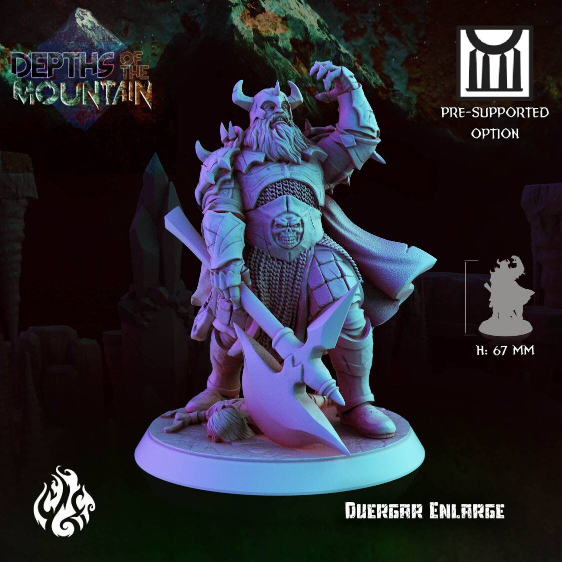 Duergar Enlarge - 32mm - D&D - pathfinder - 40k - rpg - fantasy miniature - crippled God Foundry