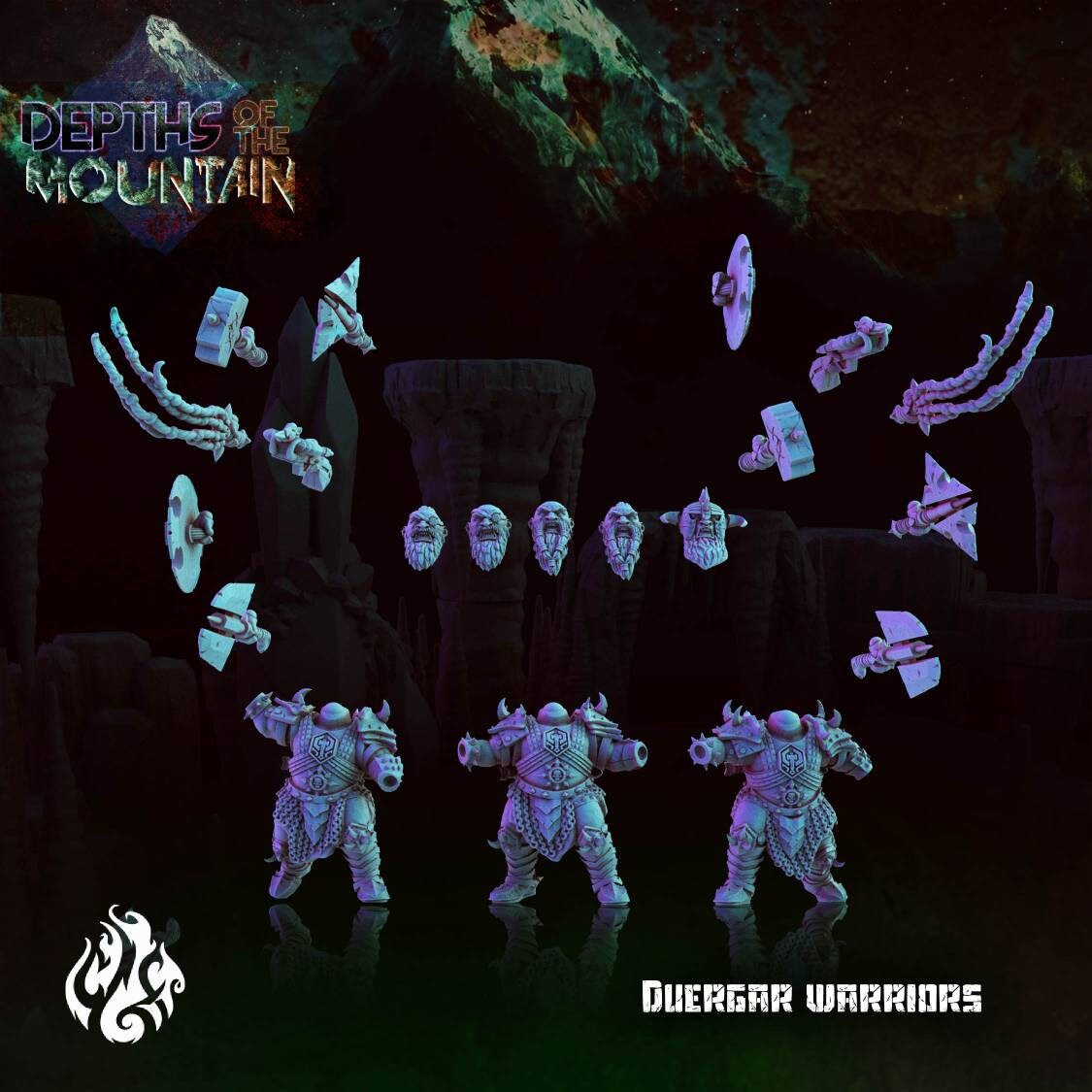 Duergar warriors modular - 32mm - D&D - pathfinder - tabletop - rpg - tabletop - fantasy miniature - crippled God Foundry