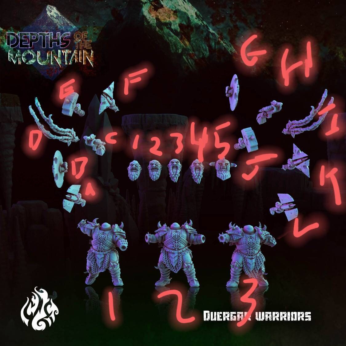 Duergar warriors modular - 32mm - D&D - pathfinder - tabletop - rpg - tabletop - fantasy miniature - crippled God Foundry
