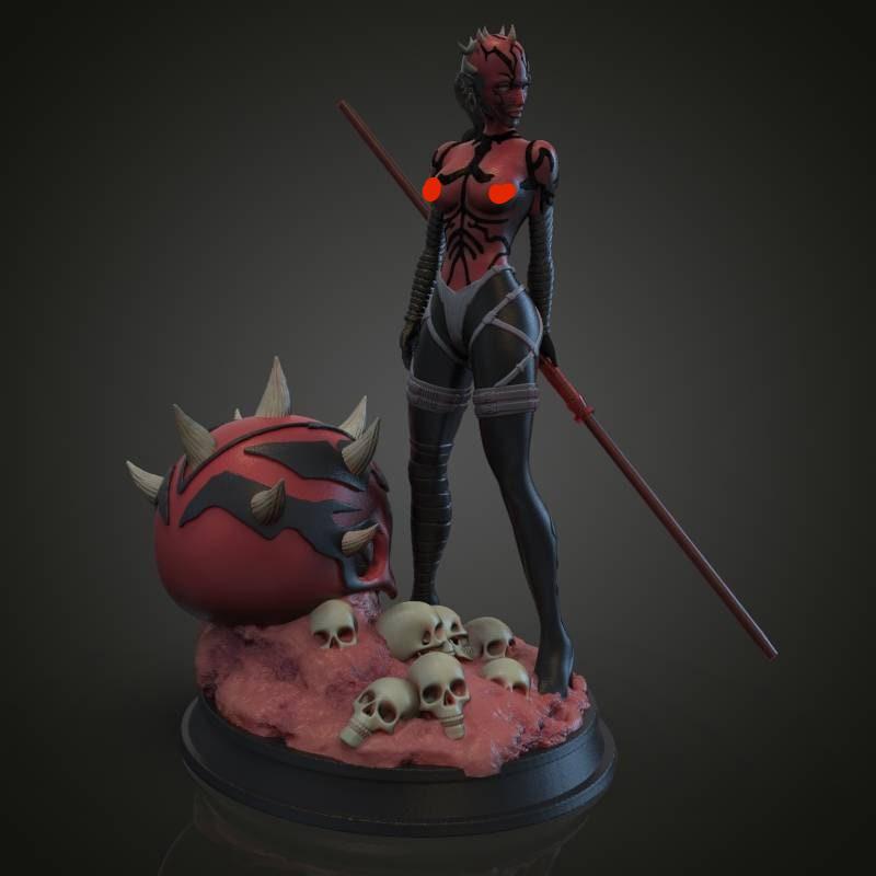 lady Darth Maul -Sexy - sfw - NSFW - fan art - unpainted - 3d printed - figure