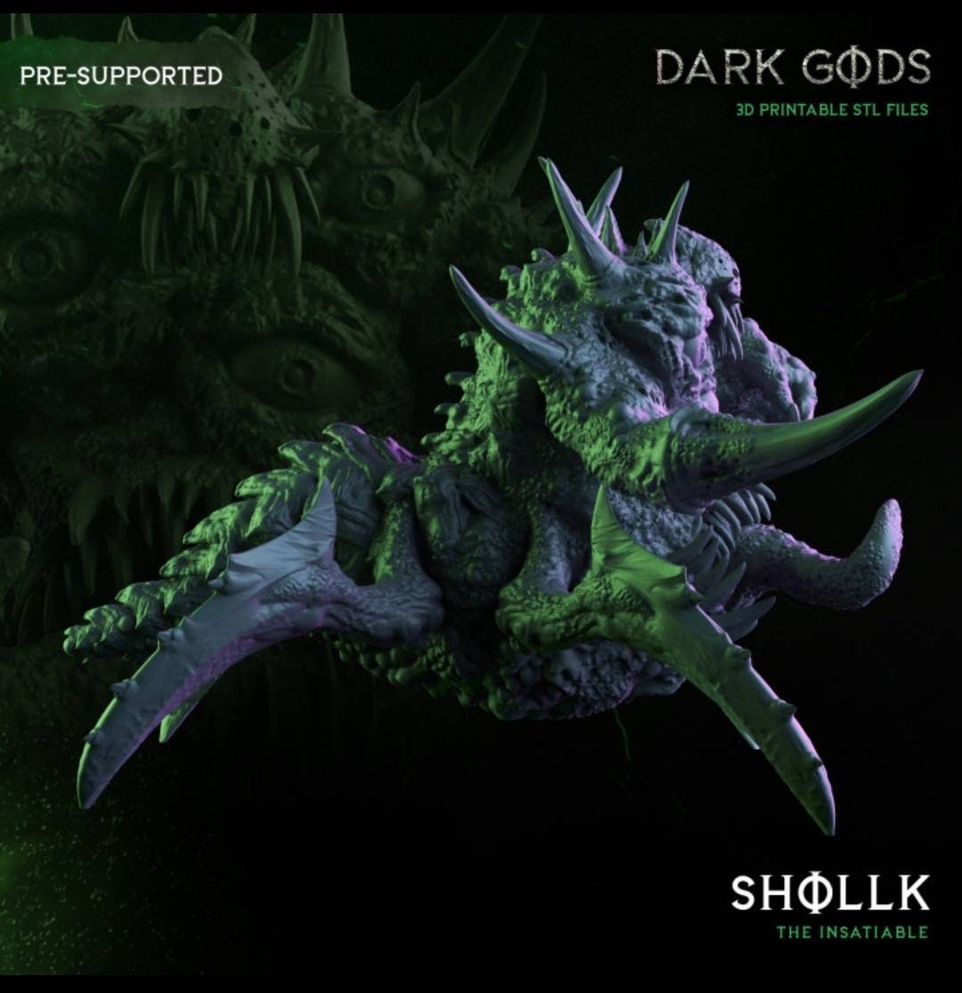 Shollk - Dark Gods - 32mm - D&D - pathfinder - tabletop - rpg - fantasy - miniature