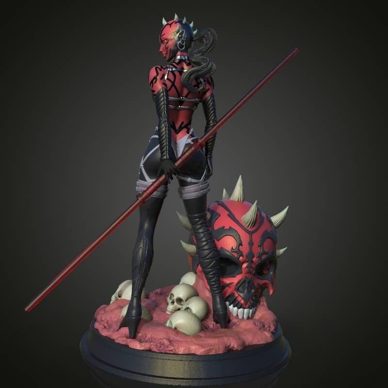 lady Darth Maul -Sexy - sfw - NSFW - fan art - unpainted - 3d printed - figure