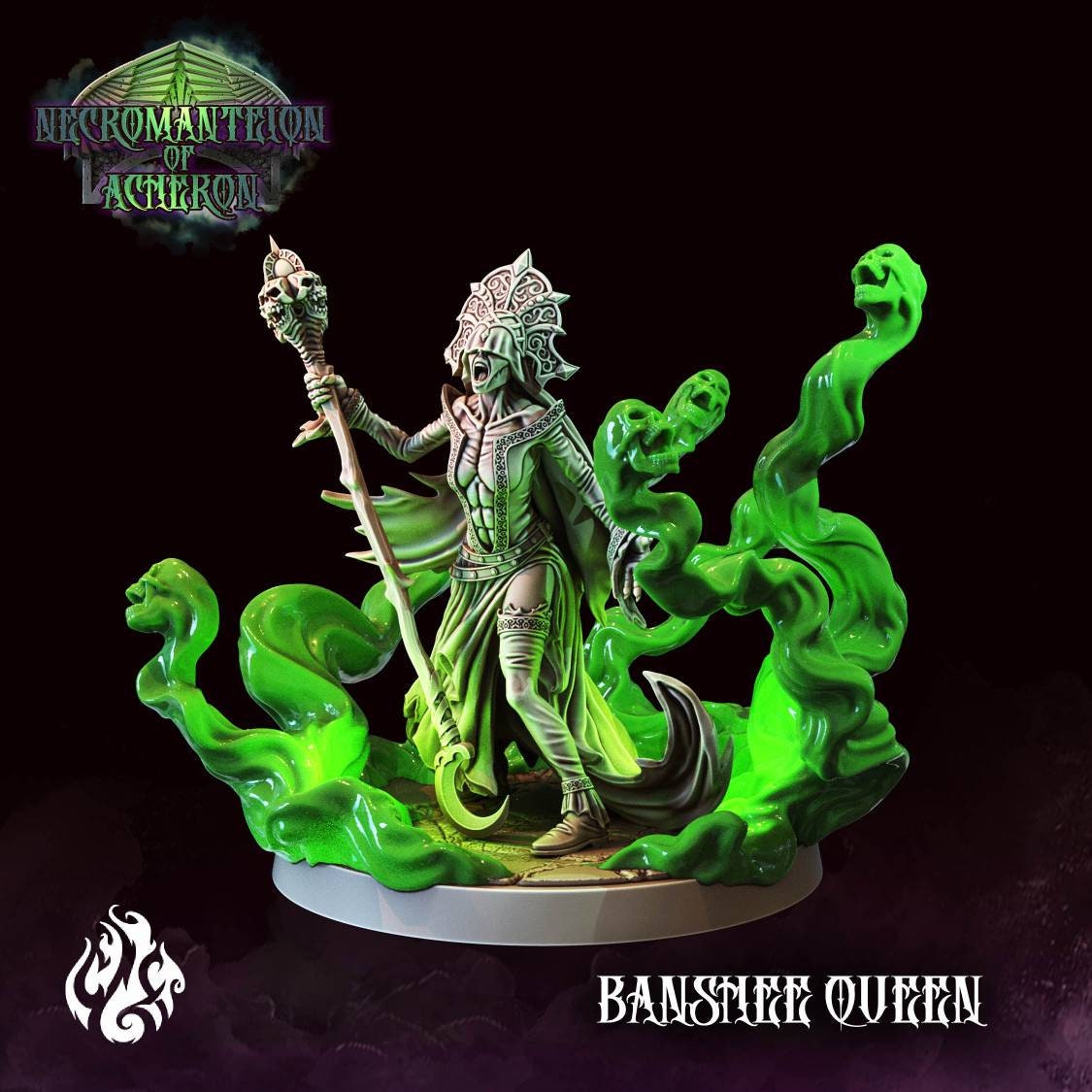 Banshee Queen - 32mm - fantasy - tabletop - RPG - Crippled God Foundry - Necromanteion of Acheron - unpainted - miniature