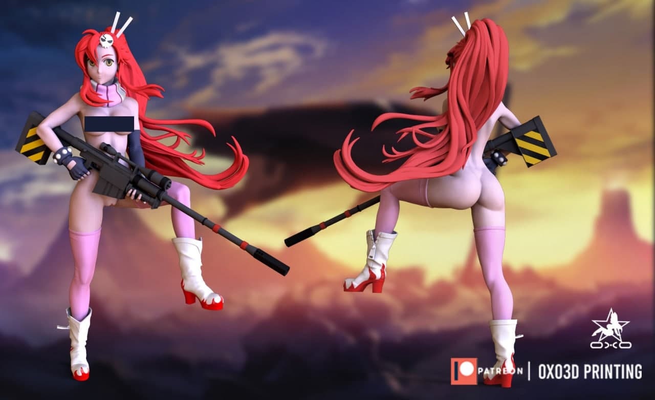 Yoko Litner - Tengen Toppa - SFW - NSFW - UNPAINTED - 3D printed model - fan art