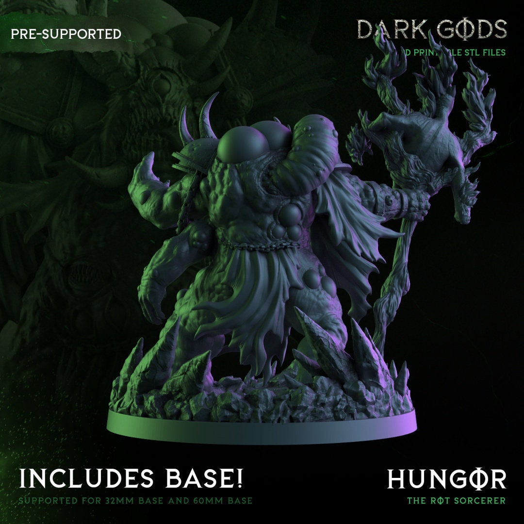 Dark Gods hungor - 32mm scale -3d printed - tabletop - fantasy - RPG - Miniature - UNPAINTED