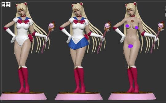 Sailor Moon - sfw - nsfw - unpainted - 3d printed model - fan art