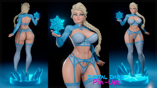 Elsa - Frozen - Fan Art - 3d Printed - figure - UNPAINTED