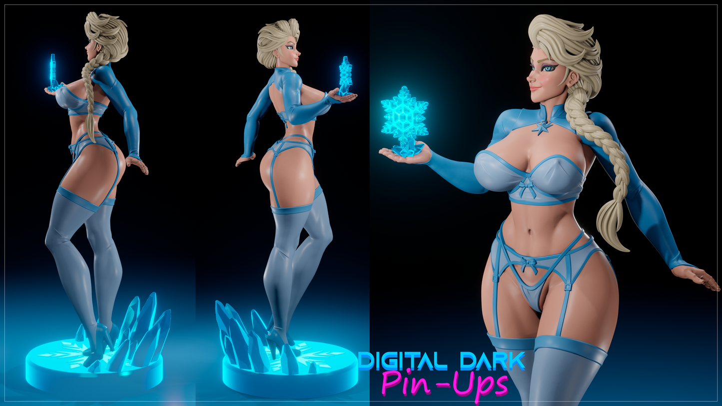 Elsa - Frozen - Fan Art - 3d Printed - figure - UNPAINTED