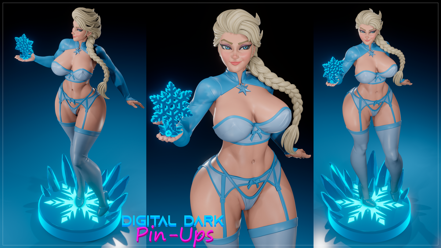 Elsa - Frozen - Fan Art - 3d Printed - figure - UNPAINTED