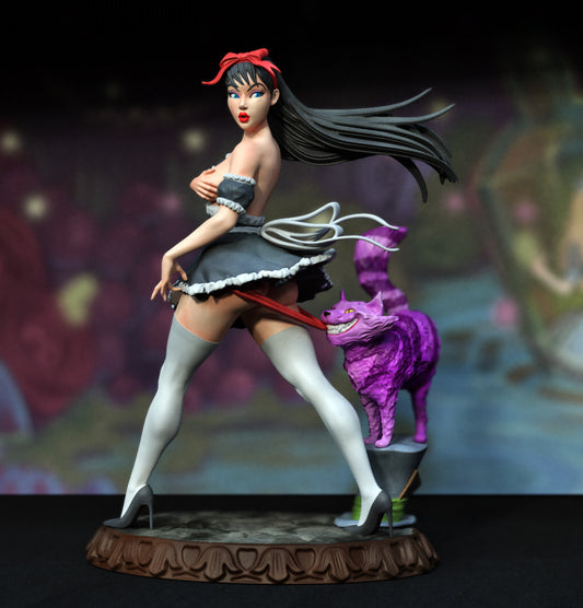 Alice In Wonderland - Dark Alice - 3d Printed - Fat Art - Figure - UNPAINTED