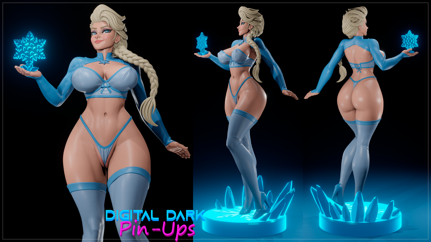 Elsa - Frozen - Fan Art - 3d Printed - figure - UNPAINTED