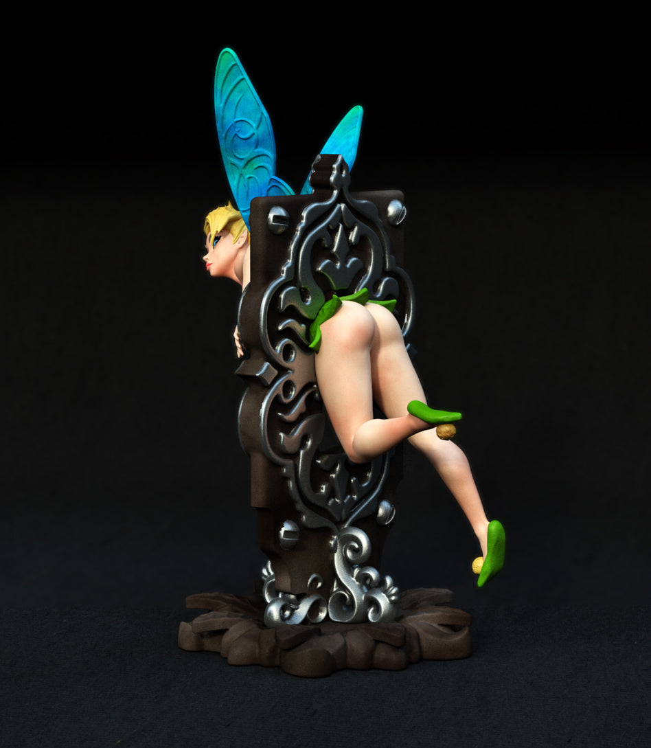 TinkerBell Stuck in key hole - 3d printed - fan art - figure - unpainted