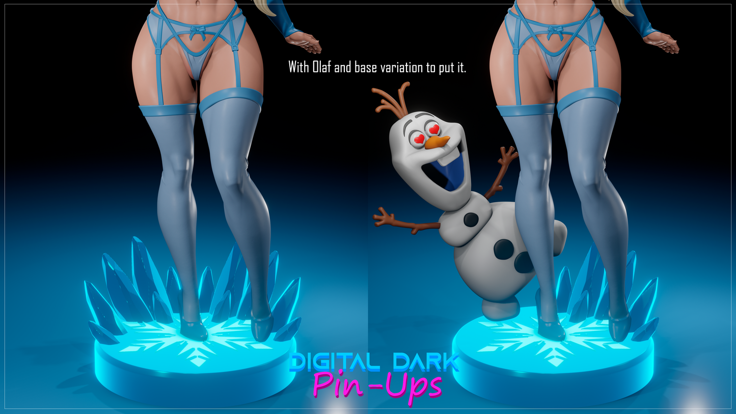 Elsa - Frozen - Fan Art - 3d Printed - figure - UNPAINTED