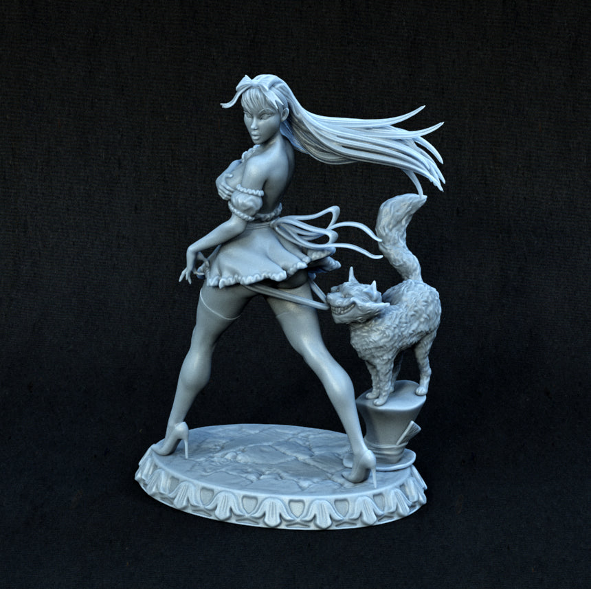 Alice In Wonderland - Dark Alice - 3d Printed - Fat Art - Figure - UNPAINTED