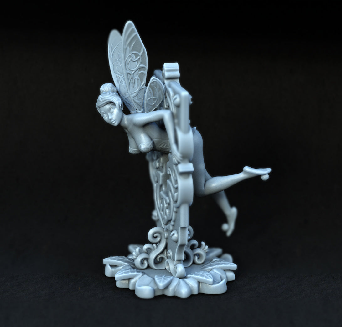 TinkerBell Stuck in key hole - 3d printed - fan art - figure - unpainted