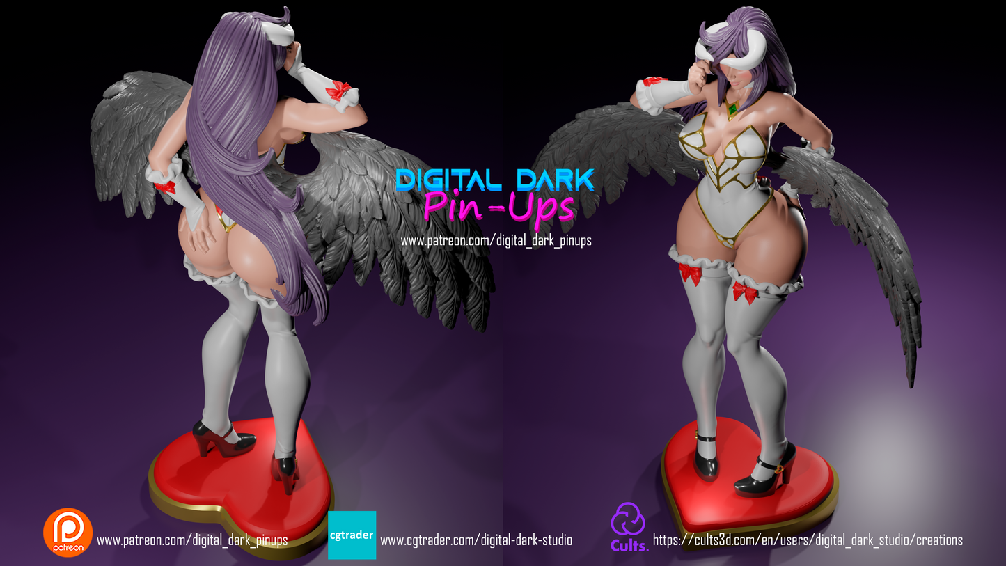 Albedo - Overlord - Fan Art - 3d printed - Figure - UNPAINTED