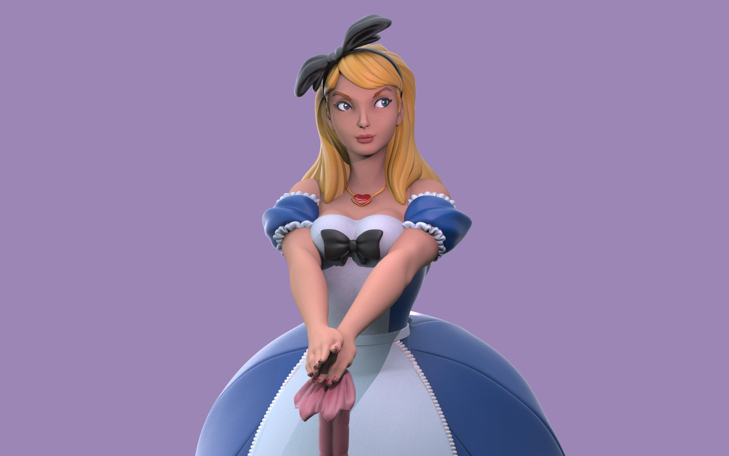 Alice in wonderland- 3d printed - fan art - figure - unpainted