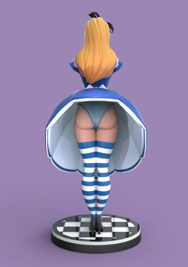 Alice in wonderland- 3d printed - fan art - figure - unpainted