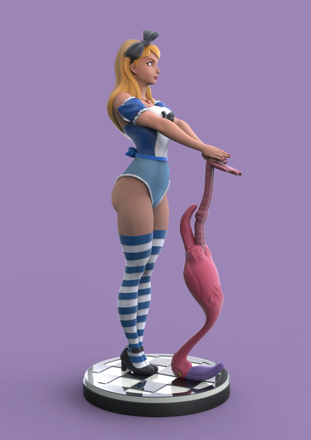 Alice in wonderland- 3d printed - fan art - figure - unpainted