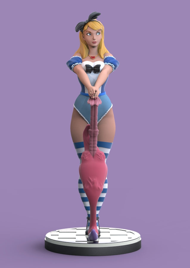 Alice in wonderland- 3d printed - fan art - figure - unpainted