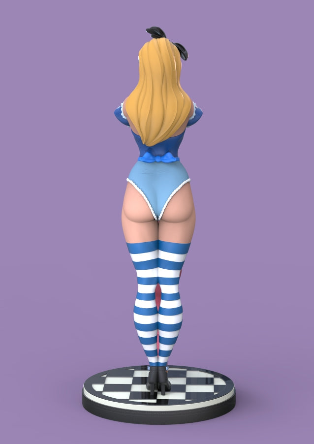 Alice in wonderland- 3d printed - fan art - figure - unpainted