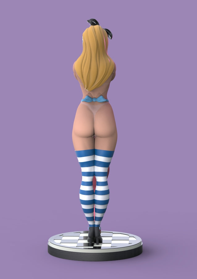 Alice in wonderland- 3d printed - fan art - figure - unpainted