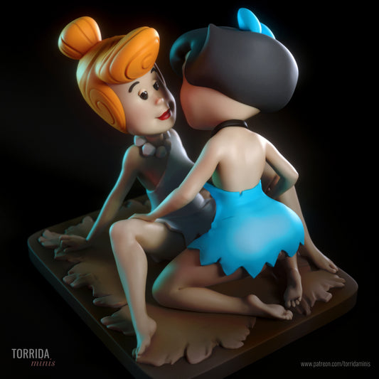 Betty and Wilma - The Flintstone's - 3d printed - fan art - figure