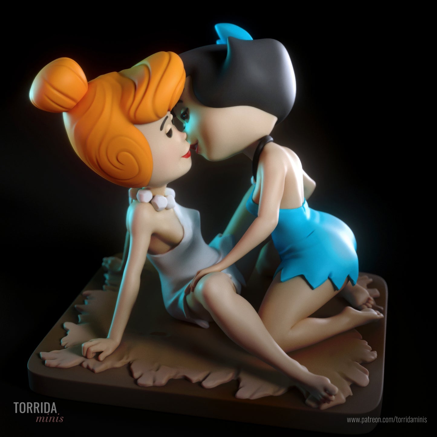 Betty and Wilma - The Flintstone's - 3d printed - fan art - figure