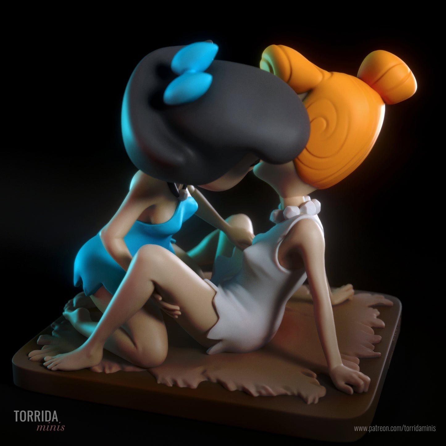 Betty and Wilma - The Flintstone's - 3d printed - fan art - figure