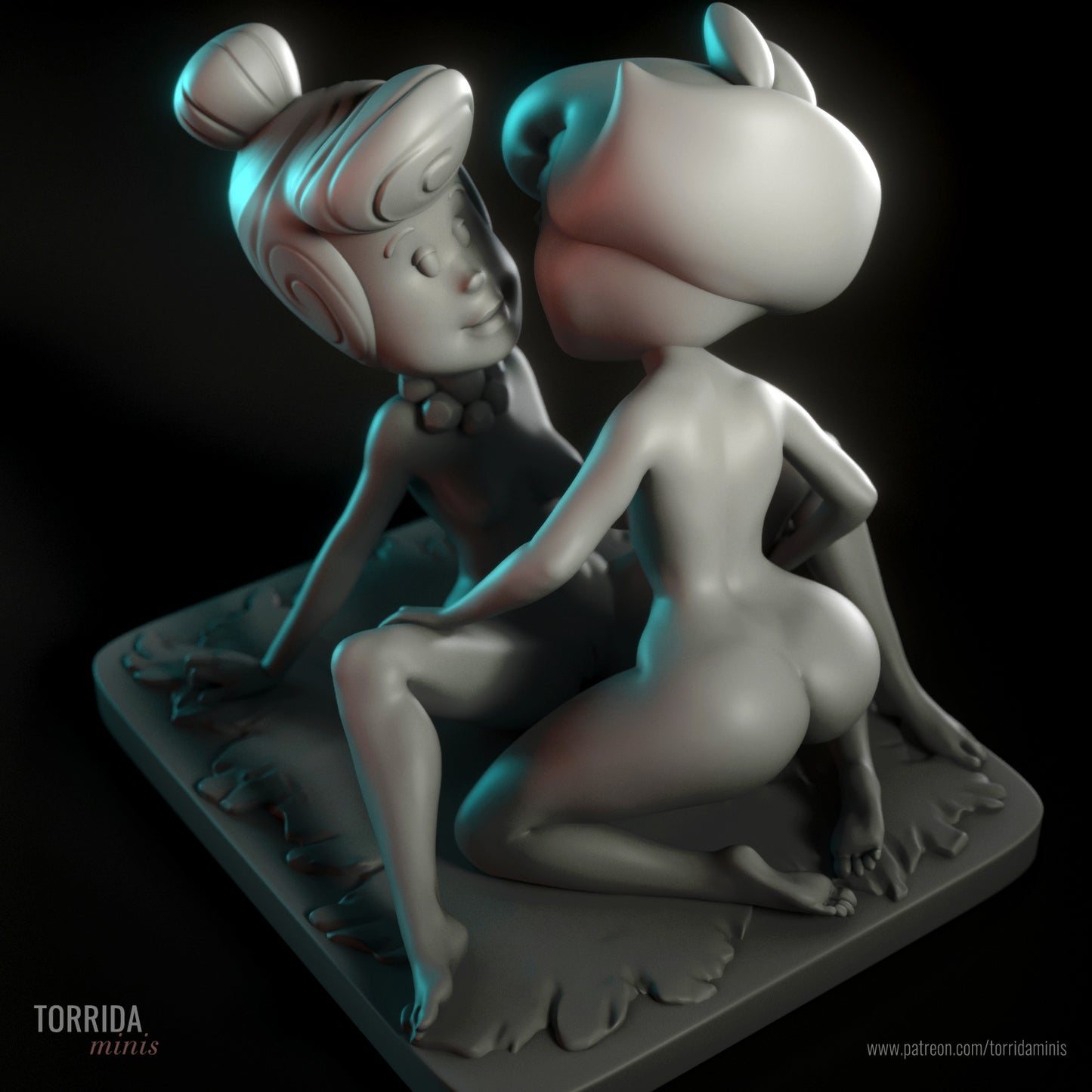 Betty and Wilma - The Flintstone's - 3d printed - fan art - figure