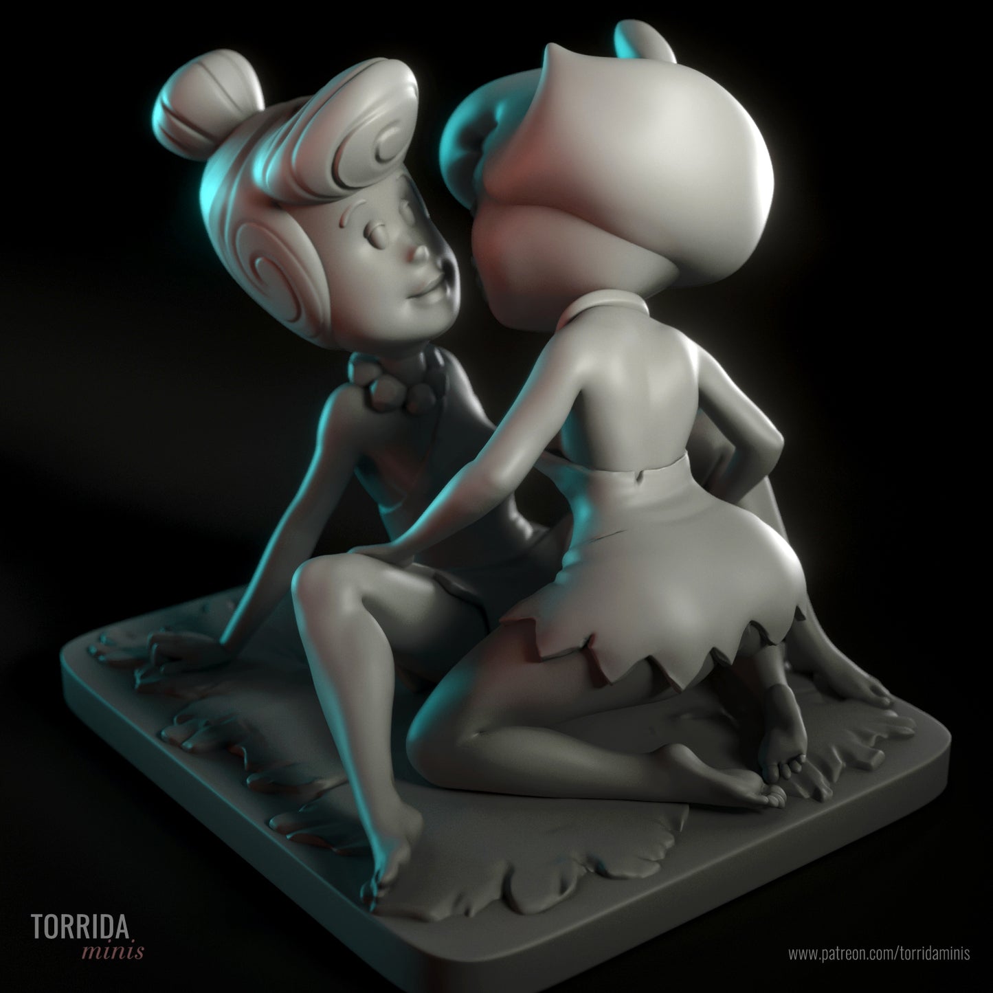 Betty and Wilma - The Flintstone's - 3d printed - fan art - figure