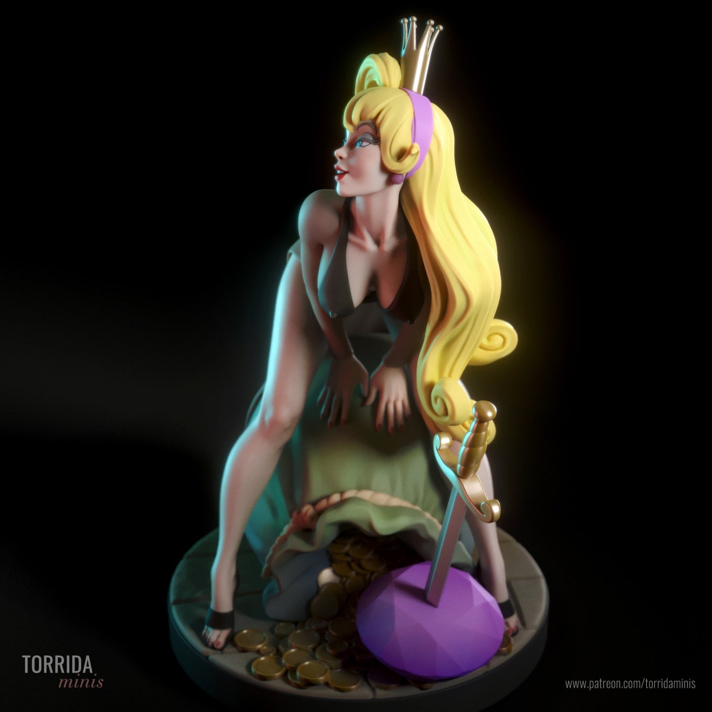 Princess Daphne - 3D Printed -Dragon's Lair - Fan Art - Figure - UNPAINTED