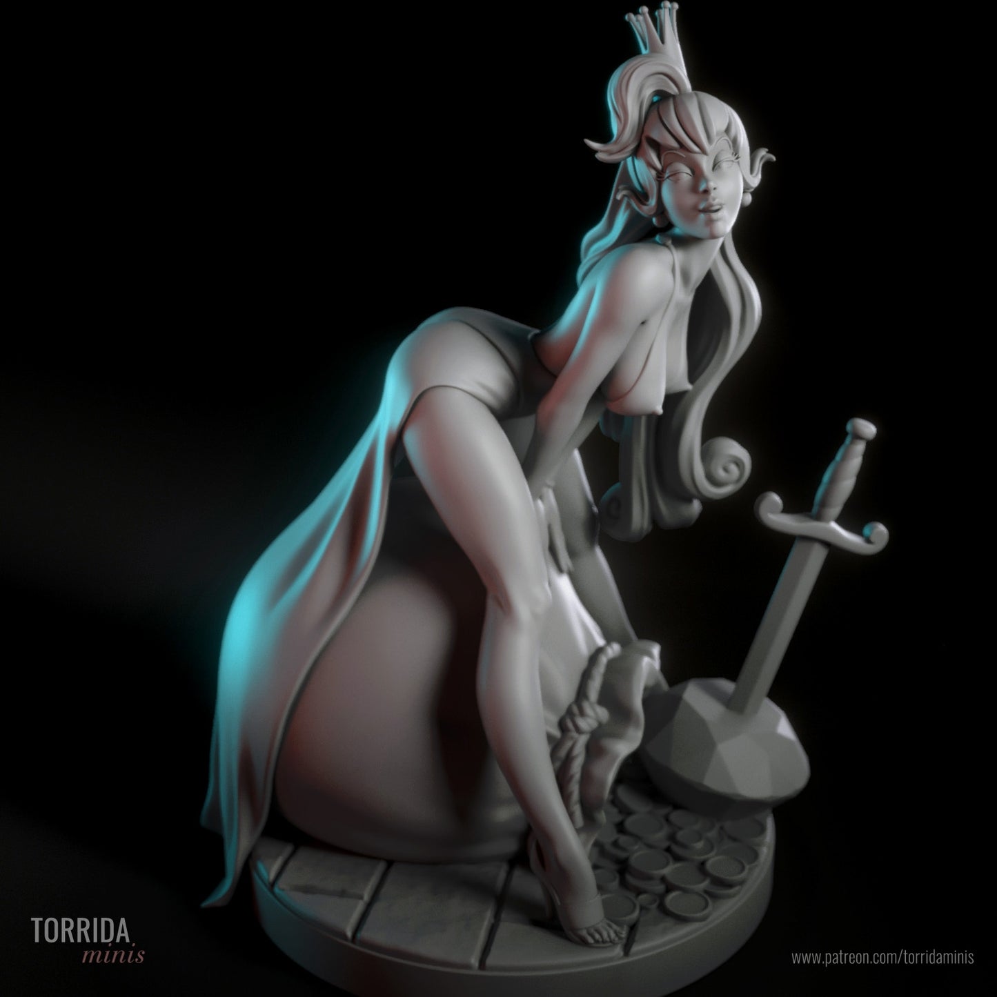 Princess Daphne - 3D Printed -Dragon's Lair - Fan Art - Figure - UNPAINTED