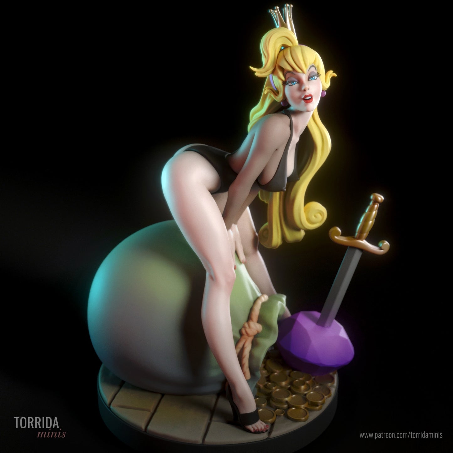 Princess Daphne - 3D Printed -Dragon's Lair - Fan Art - Figure - UNPAINTED