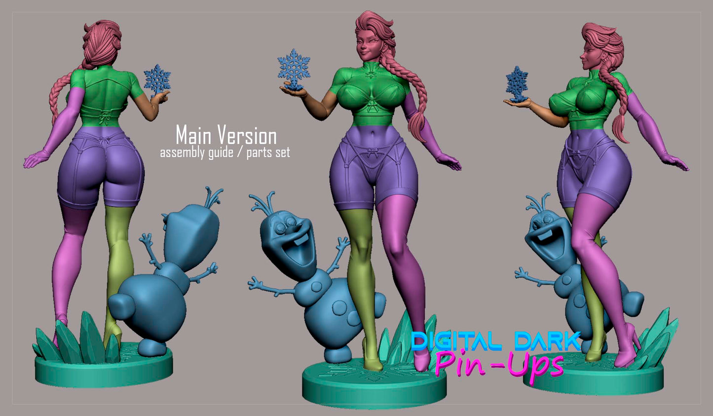 Elsa - Frozen - Fan Art - 3d Printed - figure - UNPAINTED