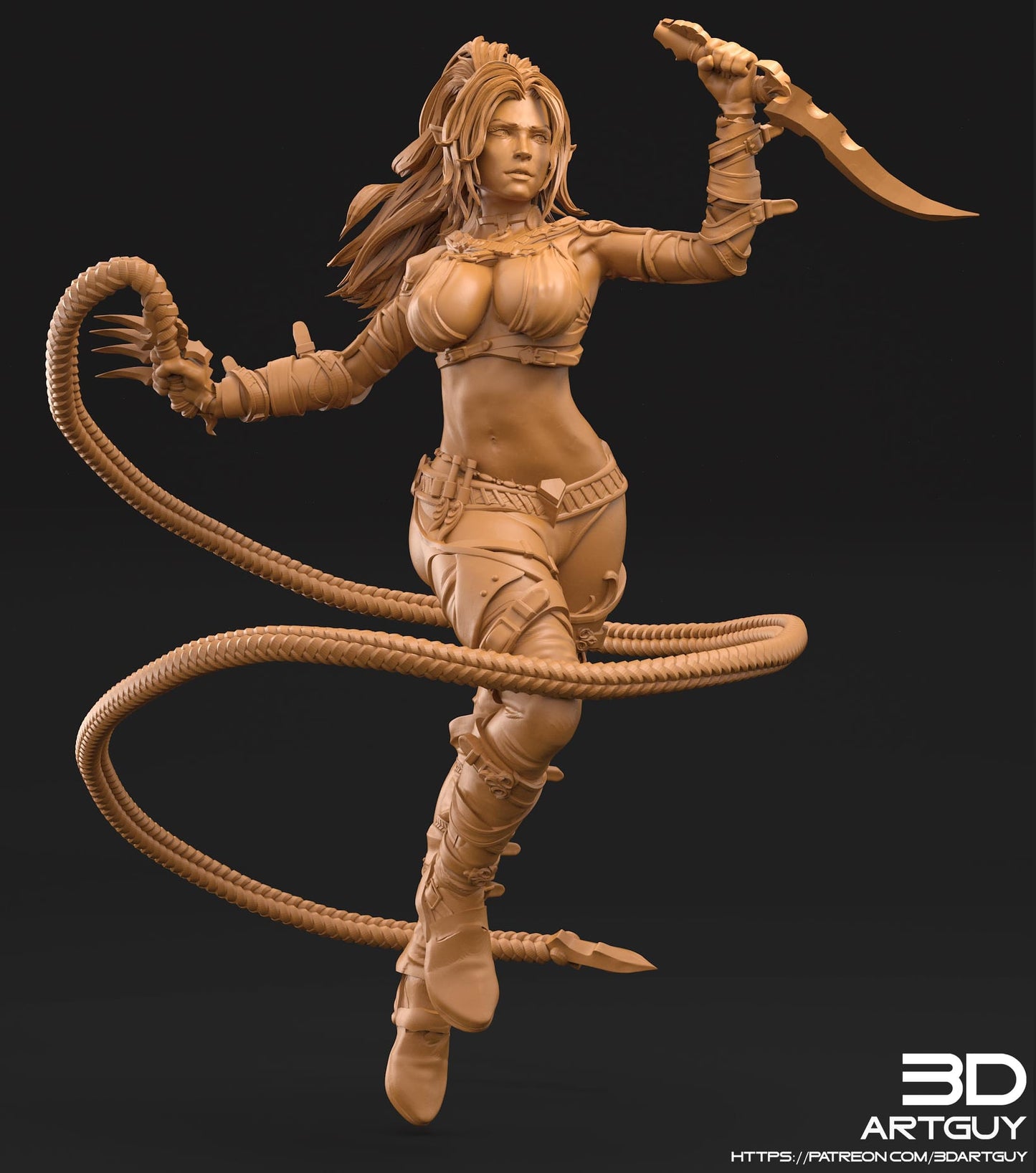 Dark Elf Assassin - 3d printed - figure - unpainted