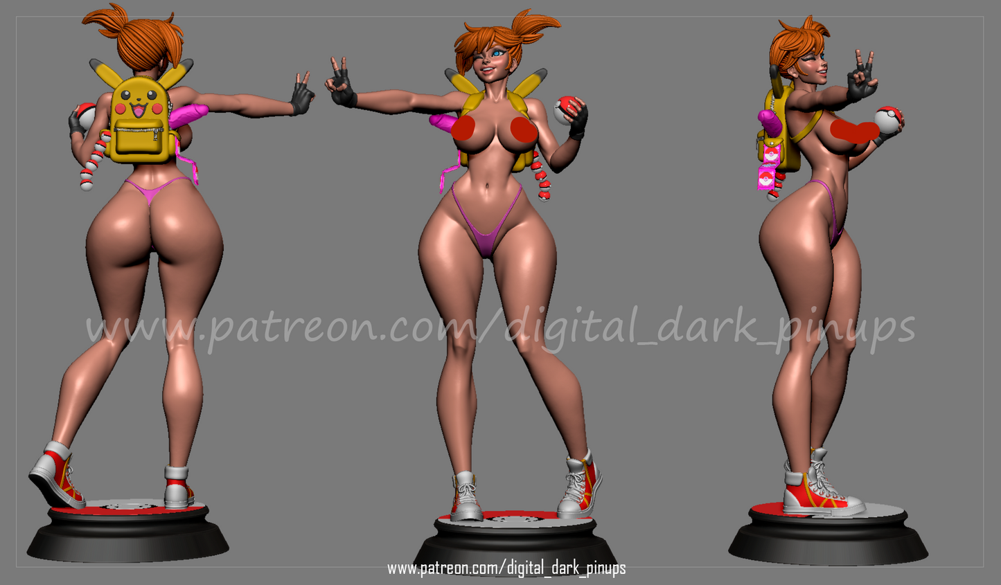 Misty - pokemon - fan art - sfw - nsfw - 3d printed - fan art - statue - FUTANARI - UNPAINTED