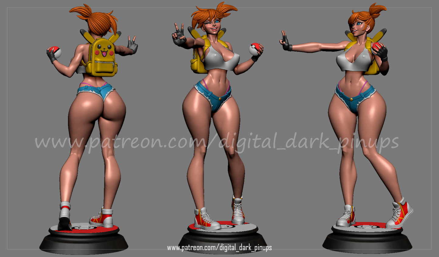 Misty - pokemon - fan art - sfw - nsfw - 3d printed - fan art - statue - FUTANARI - UNPAINTED