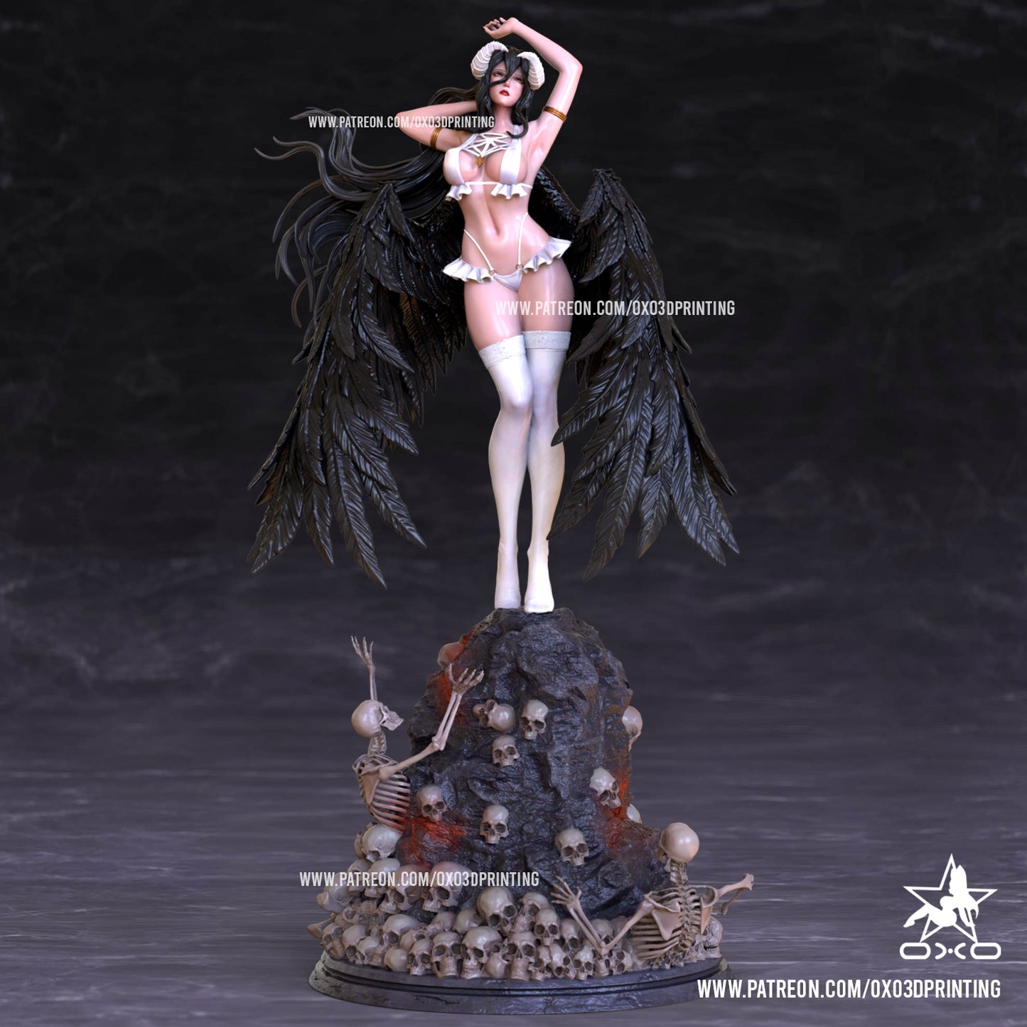 Albedo overlord art UNPAINTED 3d printed statue