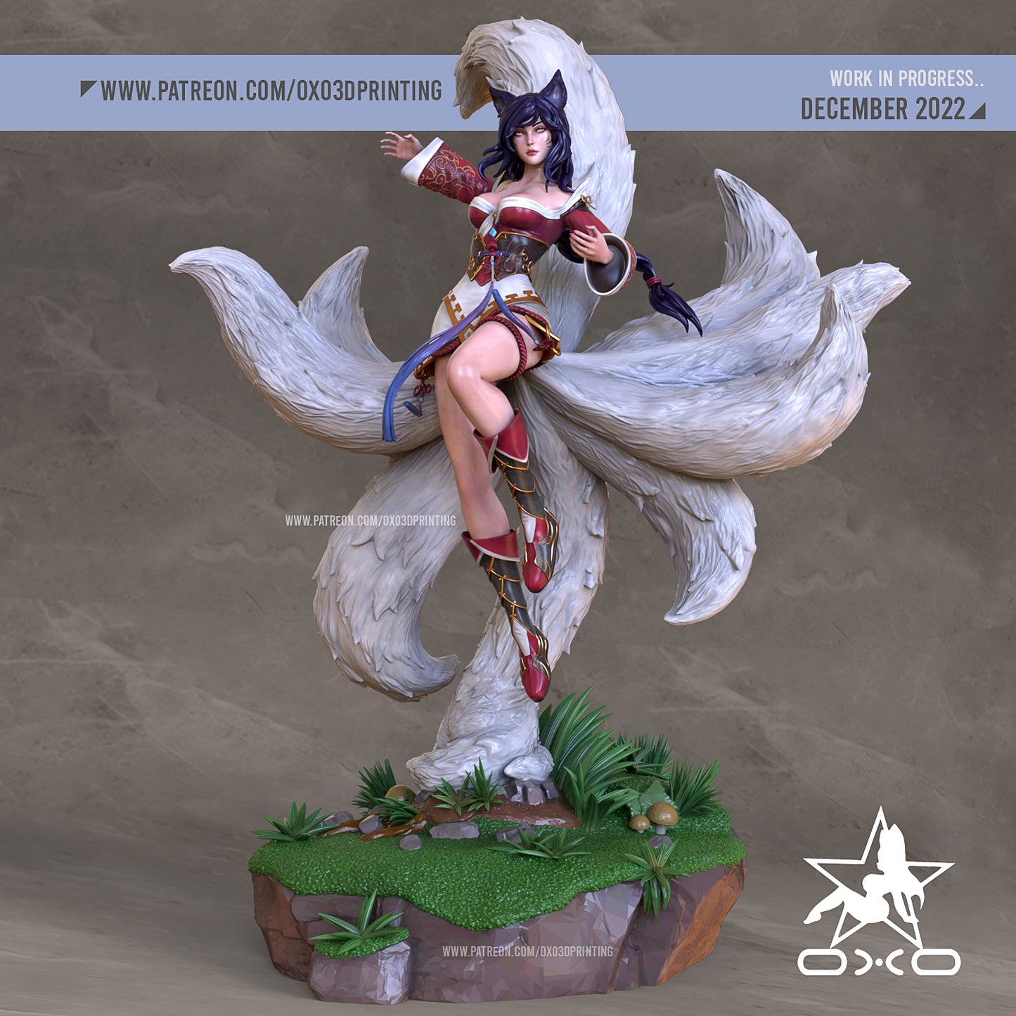 Ahari - league of legends - sexy - fan art - sfw - nsfw - 3d printed - model- NON PAINTED