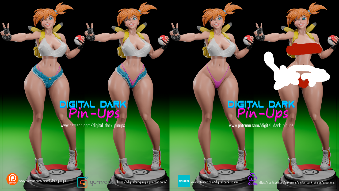 Misty - pokemon - fan art - sfw - nsfw - 3d printed - fan art - statue - FUTANARI - UNPAINTED