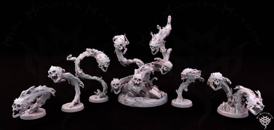 Possessed Flaming Skulls - mini monster mayhem - 32mm - 3d printed - miniatures