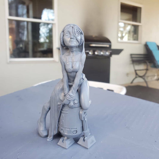 leia and R2 -Sexy - sfw - unpainted - 3d printed - fan art - figurine - statue