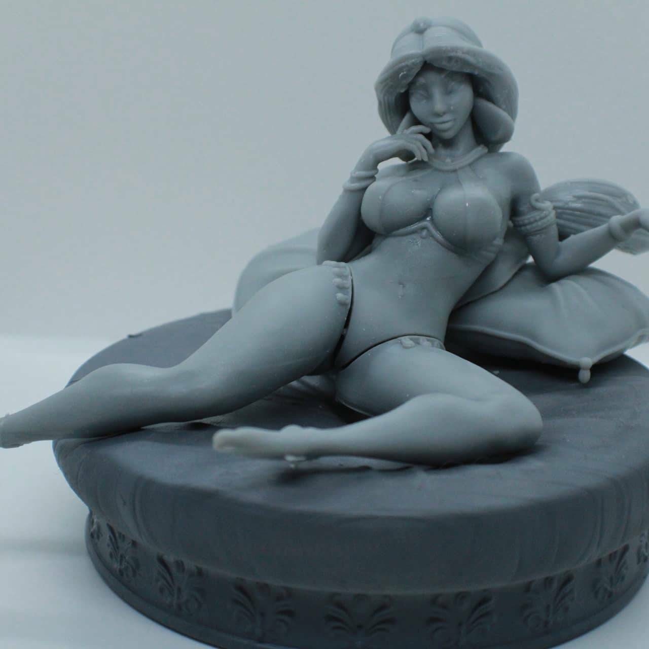 Arabian princess - (Jasmine)-  SEXY - unpainted - 3d printed -  fan art - statue